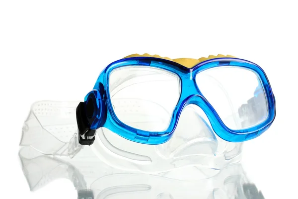 Blå swim goggles isolerade på vit — Stockfoto