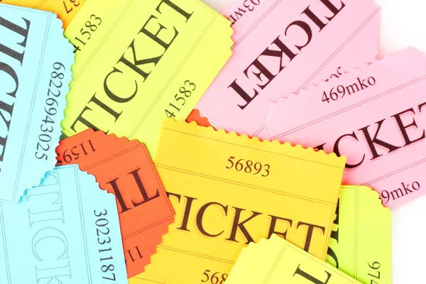 Kleurrijke tickets close-up — Stockfoto