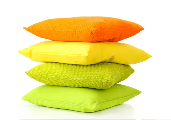 Colorful pillows isolated on white — Stock Photo, Image