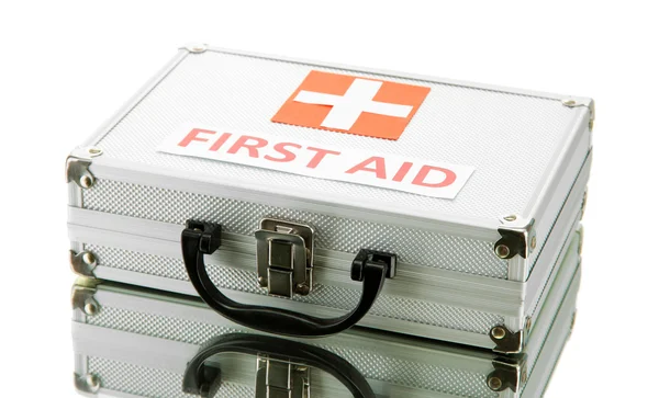 First aid box, isolated on white — Stock Photo, Image