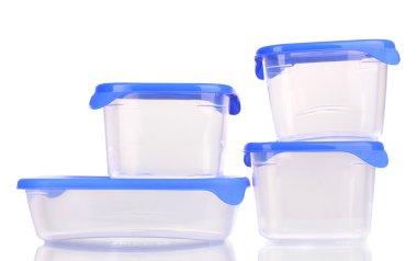 plastik üzerinde beyaz izole besin konteynerler