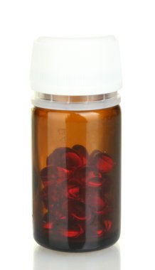 hapları üzerinde beyaz izole kavanoz