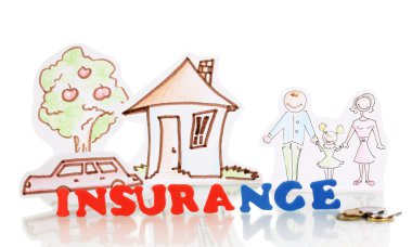 concept of home insurance isolated on white