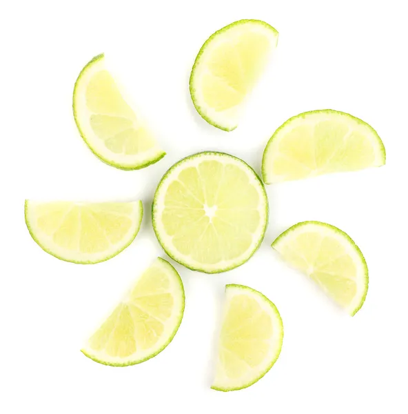 Lime close up isolated on white — Stock Photo, Image
