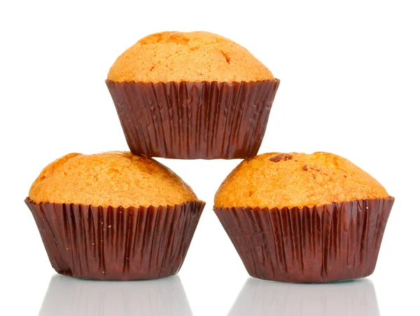 Muffins frescos isolados em branco — Fotografia de Stock