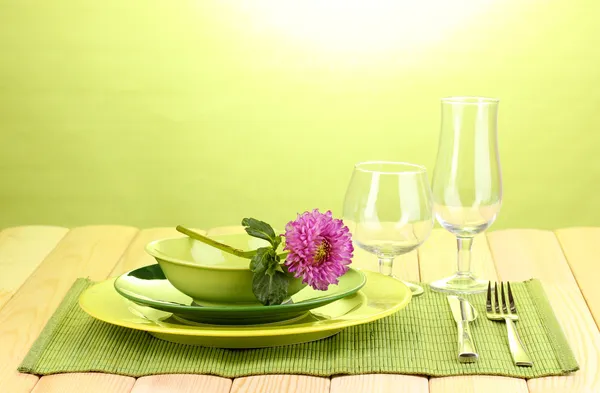 Table setting on bright background close-up — Stok fotoğraf