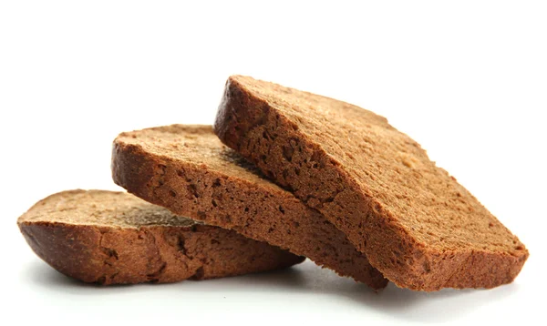 Νόστιμο φέτες ψωμί σίκαλης, απομονωμένα σε λευκό — Φωτογραφία Αρχείου