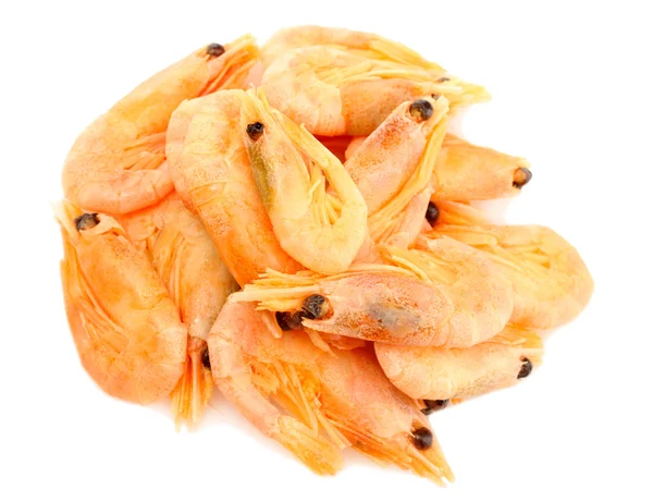 Boiled shrimps isolated on white — Stock Photo, Image
