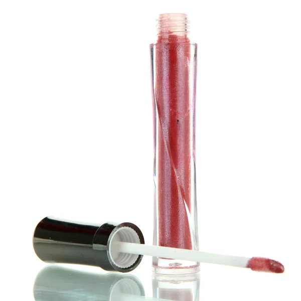 Mooie lipgloss, geïsoleerd op wit — Stockfoto