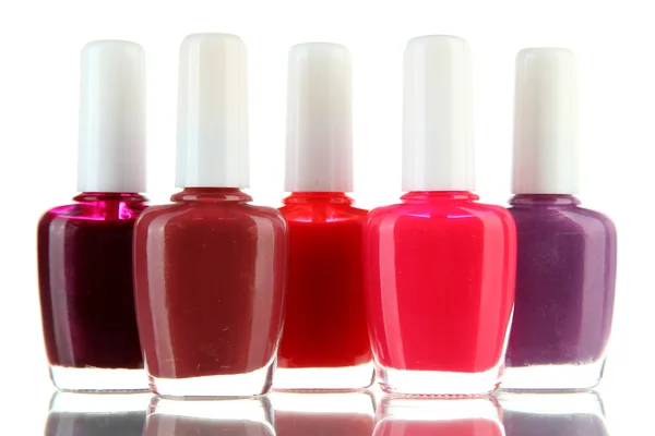 Set of nail polishes isolated on white — Stock Photo, Image