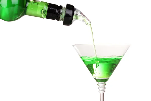 Smaczny koktajl zielony na białym tle — Zdjęcie stockowe