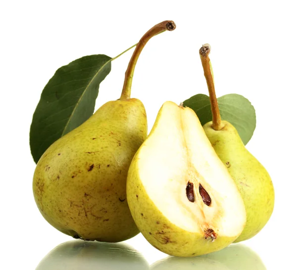 Juicy flavorful pears isolated on white — Stock Photo, Image