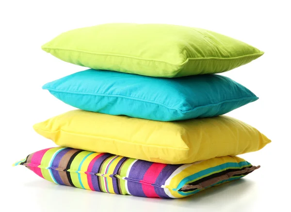 Colorful pillows isolated on white — Stock Photo, Image