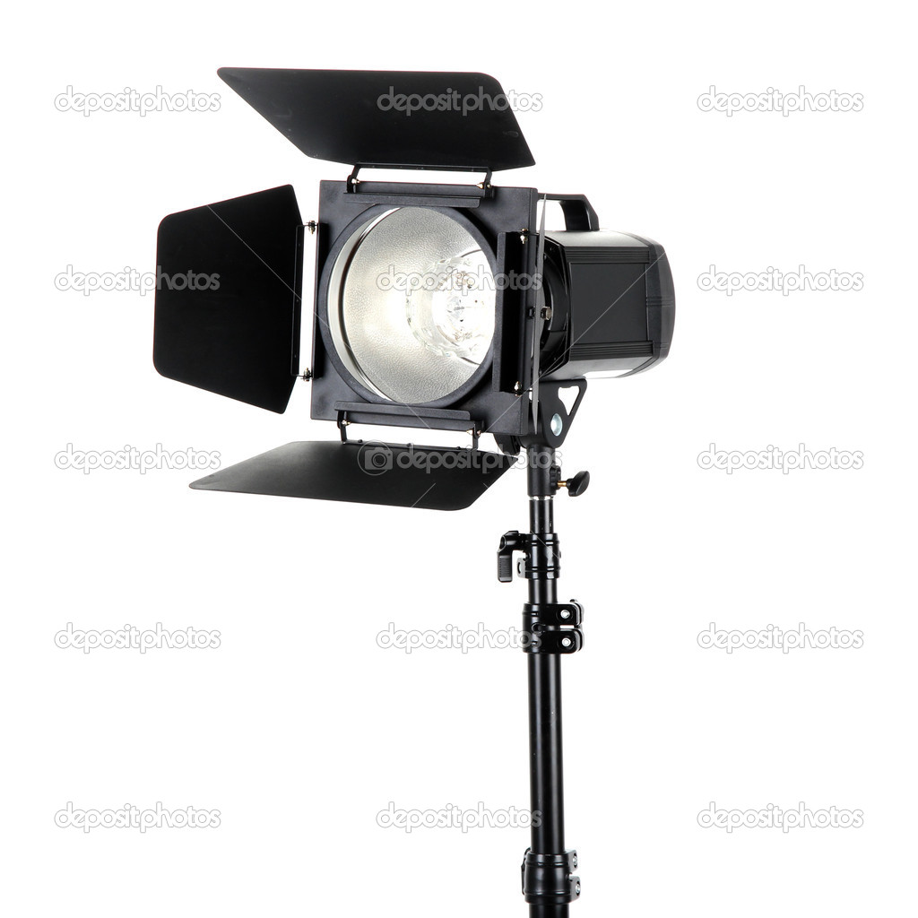 Studio lighting on white background close-up