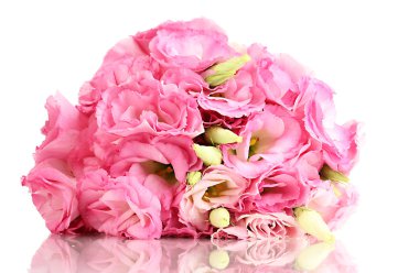 beyaz izole eustoma çiçek, buket