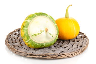 iki balkabağı beyaz izole hasır mat