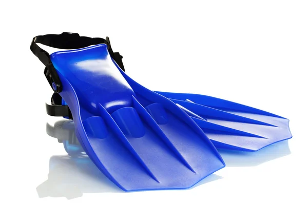 Blaue Schwimmflossen isoliert auf weiß — Stockfoto