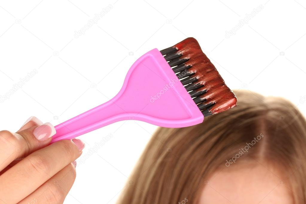 hair coloring, on white background