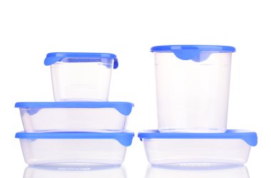 plastik üzerinde beyaz izole besin konteynerler
