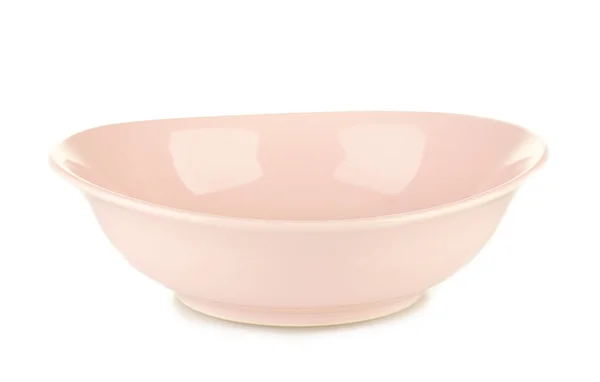 Pink empty bowl isolated on white — Stock Photo, Image