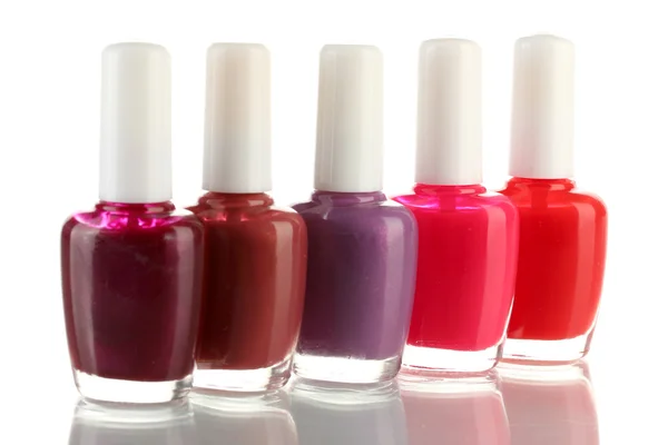 Set of nail polishes isolated on white — Stock Photo, Image