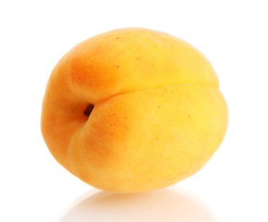 Olgun tatlı kayısı üstüne beyaz izole