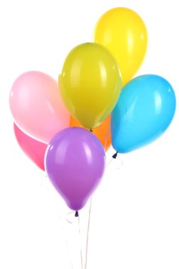 Beyaz üzerinde izole edilmiş renkli balonlar