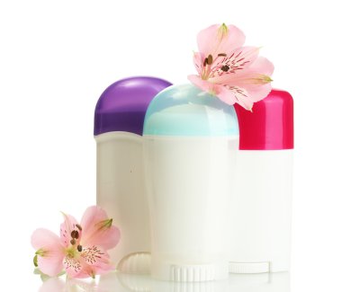 çiçekli beyaz izole deodorantlar