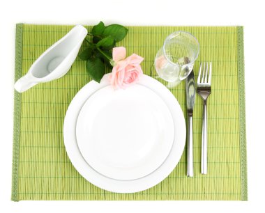 Bambu hasır üzerinde tablo ayarı