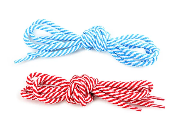 Colorful shoelaces isolated on white — Stock Photo, Image