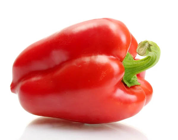Paprica rossa fresca isolata su bianco — Foto Stock