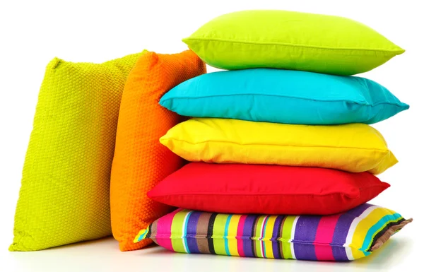 Colorful pillows isolated on white — Stock Photo, Image