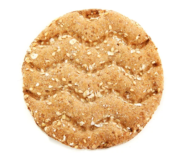 Tasty crispbread isolated on white — Stock Photo, Image