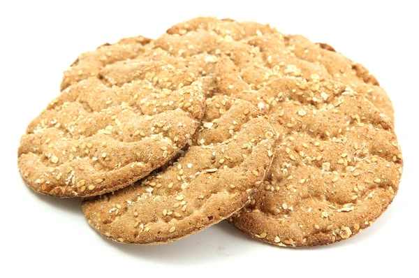 Gustoso pane croccante isolato su bianco — Foto Stock