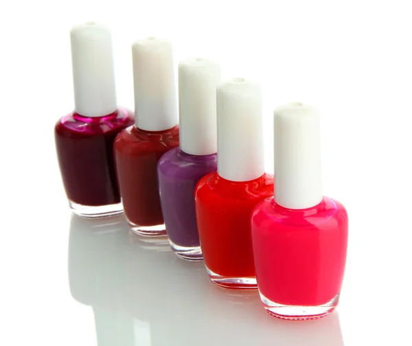 Set of nail polishes isolated on white — Stock Photo, Image