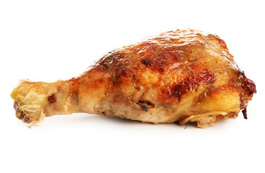 kızarmış tavuk, üzerinde beyaz izole