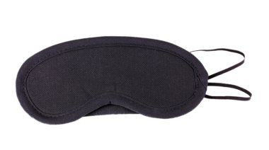 uyku maskesi üzerine beyaz izole