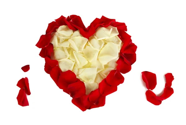 Hjärtat av rosenblad — Stockfoto