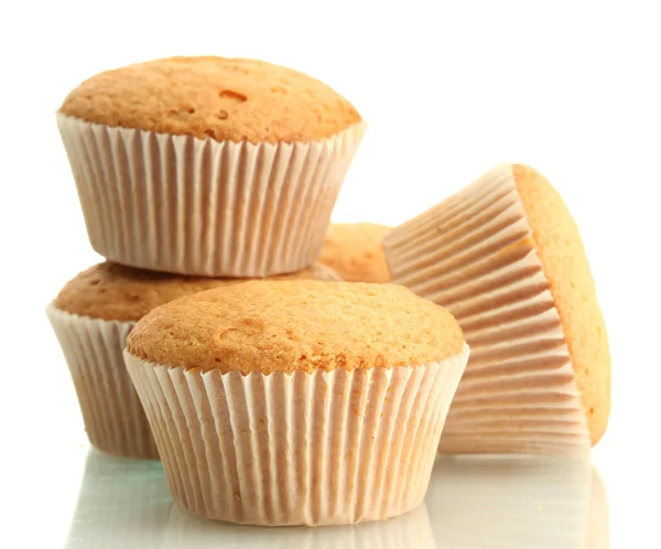 Tasty muffin cakes, isolated on white — Stock Photo, Image