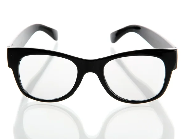 Lunettes noires, isolées sur blanc — Photo