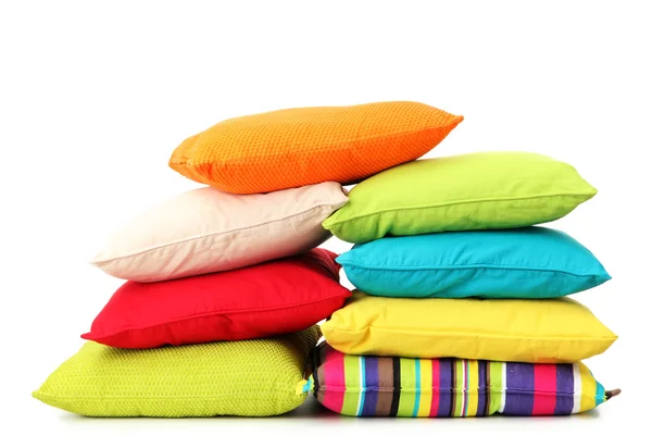 Colorful pillows isolated on white — Stock Photo, Image