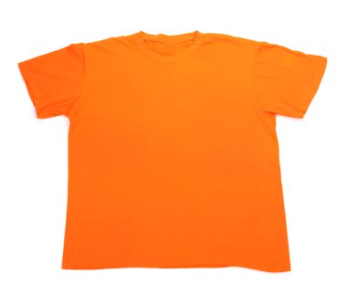 Turuncu tişört üzerine beyaz izole