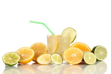 cam izole üzerinde beyaz etrafında narenciye Citrus limonata