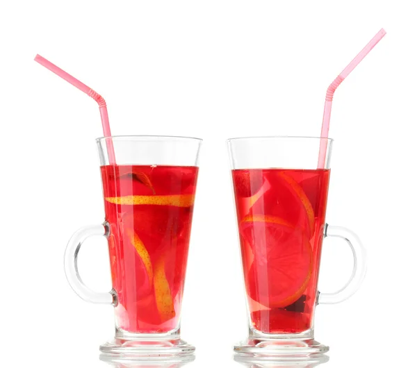 Sangria i glas, isolerad på vit — Stockfoto