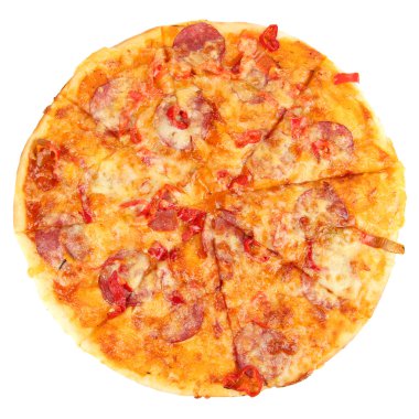 beyaz izole lezzetli biberli pizza