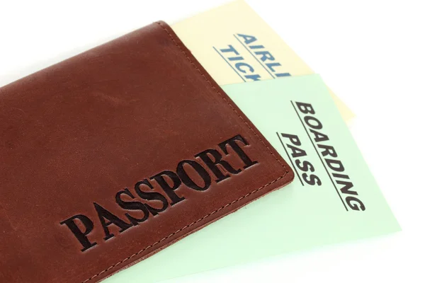 Pasaporte y primer plano del billete — Foto de Stock