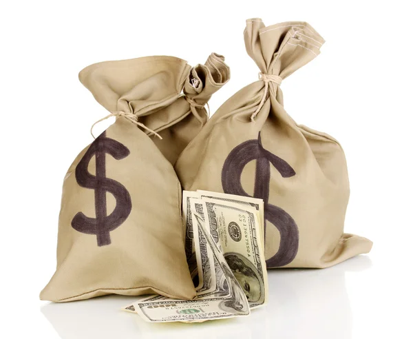 beyaz izole para ile çanta