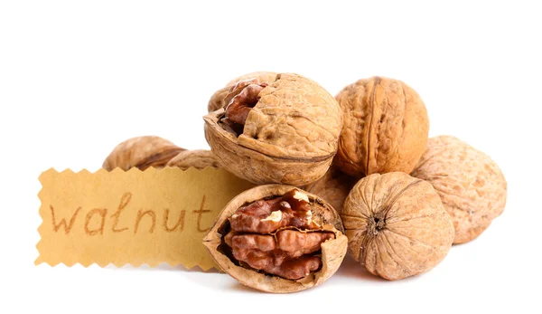 Tasty walnuts, isolated on white — Stock Photo, Image