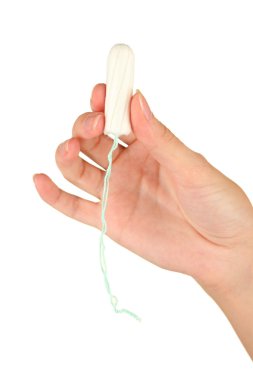 kadın eli temiz pamuk tampon beyaz arka plan yakın çekim holding
