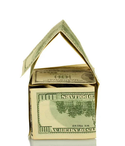 Dollar house isolated on white background close-up — Stock Photo, Image